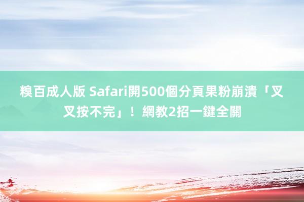 糗百成人版 Safari開500個分頁　果粉崩潰「叉叉按不完」！網教2招一鍵全關